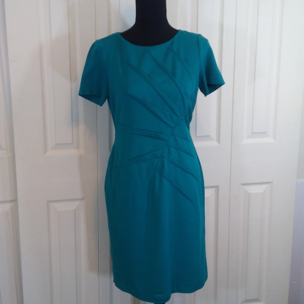 Adrianna Papell Teal  Knit Dress